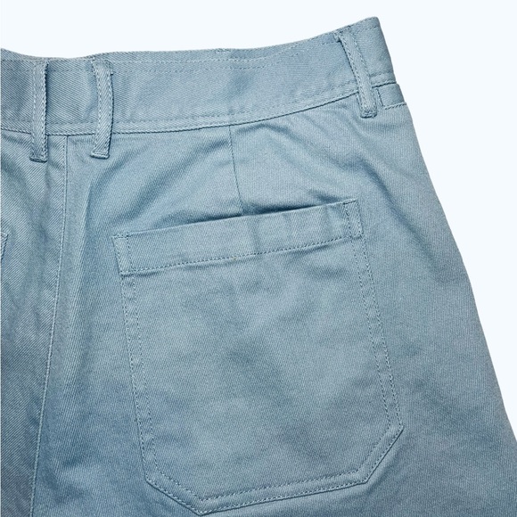 NEW Rebecca Taylor Shorts High Waist Chino Twill Blue Cotton Short Size 10 - Picture 12 of 16